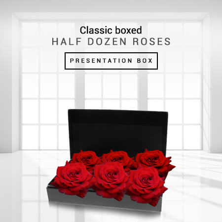 Classic Boxed Half Dozen Roses